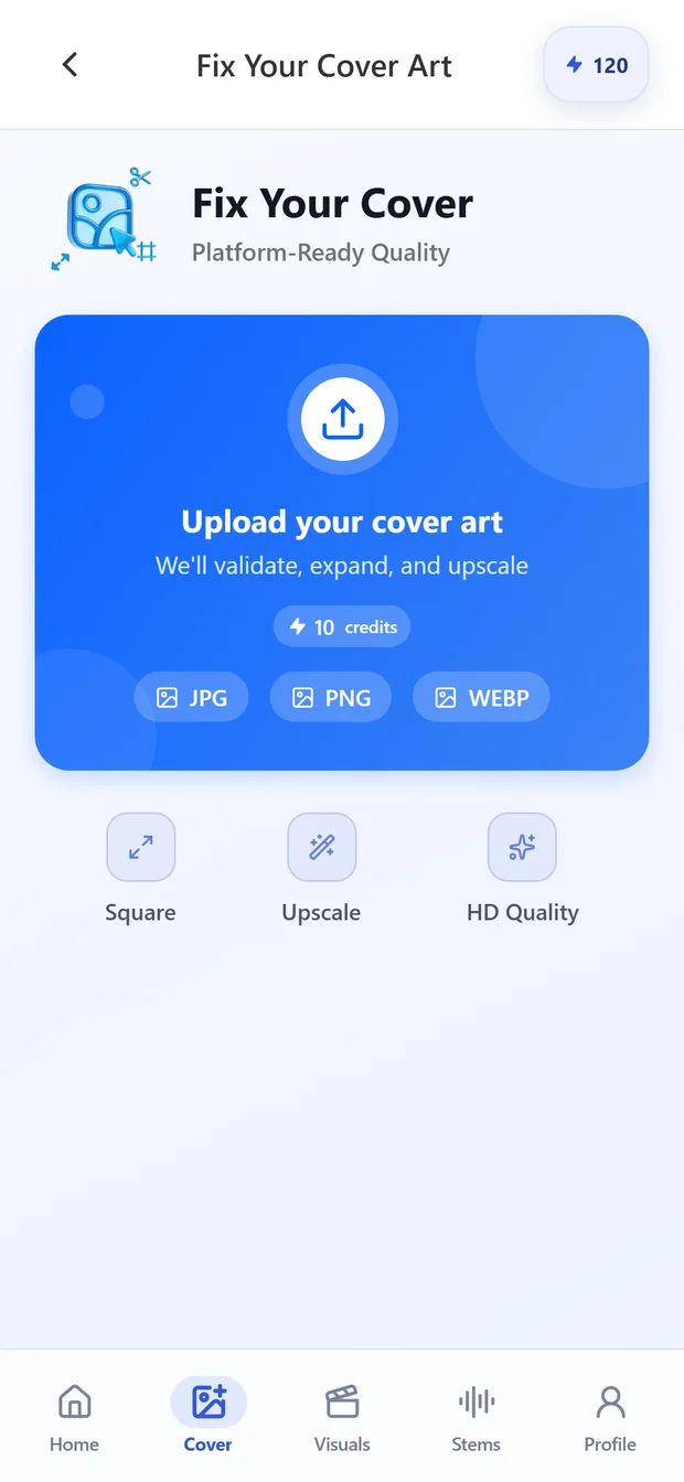 The Fix Your Cover screen in BDRM